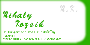 mihaly kozsik business card